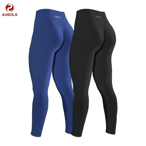 AUROLA  2 Pieces Set Dream Collection Workout Leggings for Women High Waist Seamless Scrunch Athletic Running Gym Fitness Active Pants