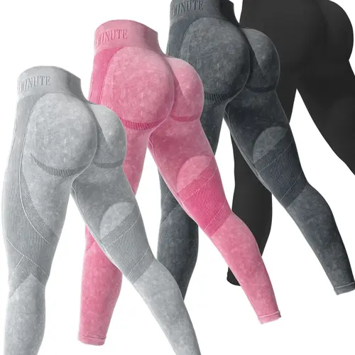 Women's Tie Dye Seamless Sports Leggings, High Waist Activewear, Fitness Clothes, Breathable Comfortable Shaping Gym Tights, Ladies Gym Sportswear Bottoms for Yoga, Workout, Running