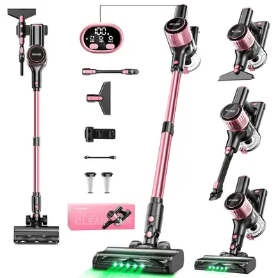 VICEASE Cordless Vacuum Cleaner, 450W 33Kpa, LED Display, Green LED, Anti-Tangle & 1.5L Dust Cup, Gift Box, 8-in-1 Vacuum for Hardwood Floor/Carpet/Pet Hair/Car/Gift summerwins,summerwins