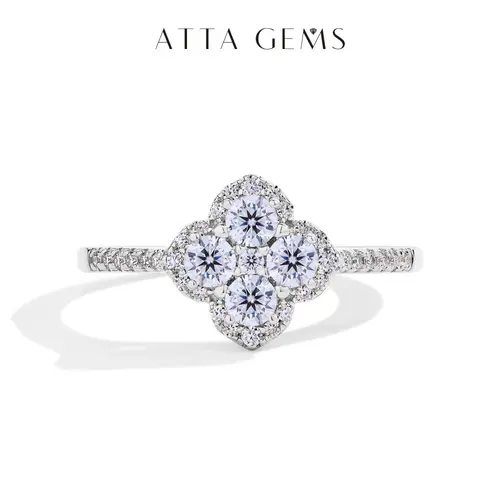 ATTAGEMS Women's 1.3ct D Color VVS1 Grade Synthetic Moissanite Ring - 925 Sterling Silver, Synthetic Diamond, for Adults & Unisex Engagement Wedding Fine Jewelry Gift, New R178, summerwins