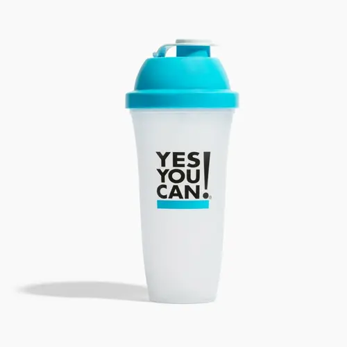 Yes You Can! Brand Shaker Bottle - Portable Reusable Drinkware with Yellow Lid & "YES YOU CAN" Text Design for shake Prep