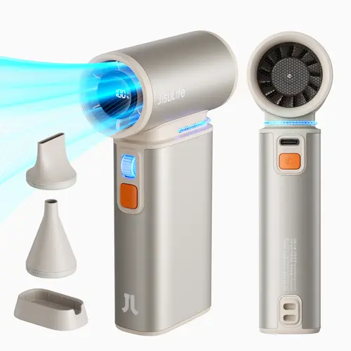 JISULIFE Portable Handheld Turbo Fan - 100 Speeds Adjustable, 9000mAh USB Rechargeable, LED Display, Compact Design, Handheld Jet Fan, Multifunction Cool Gadget, Multifunction Rechargeable Fan,car accessories