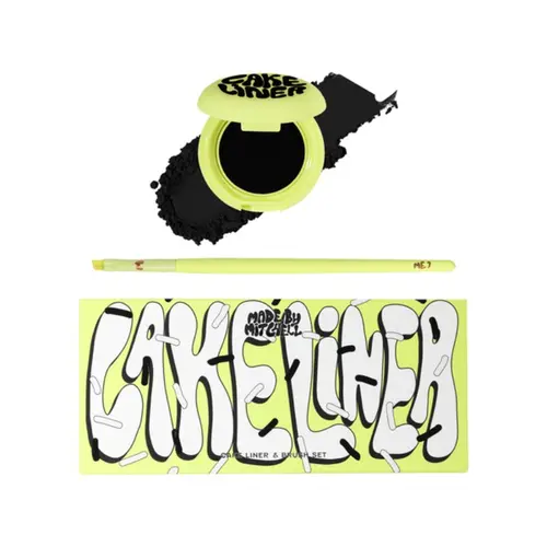 CAKE LINER - Cosmetic Makeup WATER ACTIVATED PRECISION EYELINER & FREE BRUSH- MADE BY MITCHELL