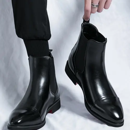 Work Boots for Men, Fashionable Solid Color Chelsea Boots, Kitten Heel Boots, Slip On Boots, Pull On Boots, Comfortable Breathable Boots for Daily Wear, Fashion Shoes for Party, Daily Clothing Decor #GLOBAL PICKS