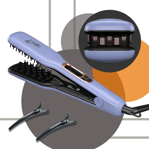 Hair Iron, Pumped-Up Volume, Adjustable Temp, 360 ° Tail Rotation, Lasting Volume, Dual Voltage (100-240V), Volumizing Hair Iron, Purple, Multifunctional Styler tiktokshopbacktoschool,back to school,back to school haul