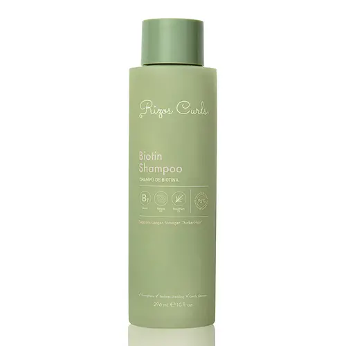 Rizos Curls Biotin Shampoo - Nourishing Cleanser with Biotin & Batana Oil for Frizz-Free Stronger Hair Vegan Cruelty-Free Oat Protein Rosemary Lengthening Volumizing Hydrate Conditioner