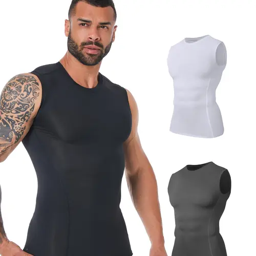 3-Pack Men's GYM Tank Tops Workout Tank, Plain Quick-Dry Fitness Running Shirts, Round Neck Sleeveless Tight Training Tees, All Seasons
