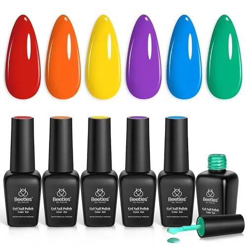 Beetles Gel Nail Polish Set 6 Colors Pastel Yellow Pink Blue Gel Polish Gel Nail Polish Soak Off Nail Lamp Uv Gel Nail Kits Nail Art Manicure DIY Nail Home, Nail Care, Cosmetic, Daily
