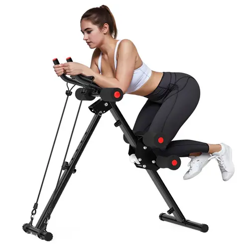 RELIFESPORTS Ab Machine - Foldable Steel Frame Core Fitness Trainer for Home Workouts, Height-Adjustable Abdominal Training Board with LCD Display, 440 LBS Capacity, Exercise Equipment for No Gym Membership Needed Home Gym