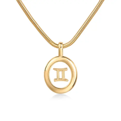 PAVOI 14K Gold Plated Women's Floating Astrology Pendant Necklace with Zodiac Charm
