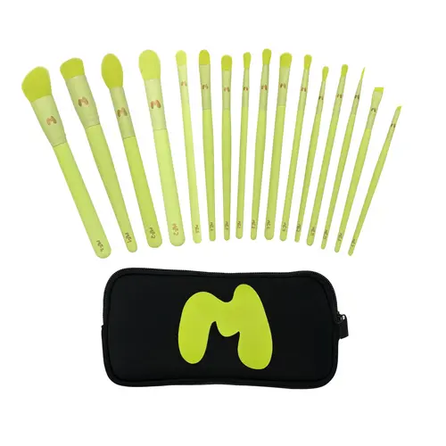 16 PIECE MAKEUP BRUSH SET & BRUSH POUCH - MADE BY MITCHELL Beauty Brush Set