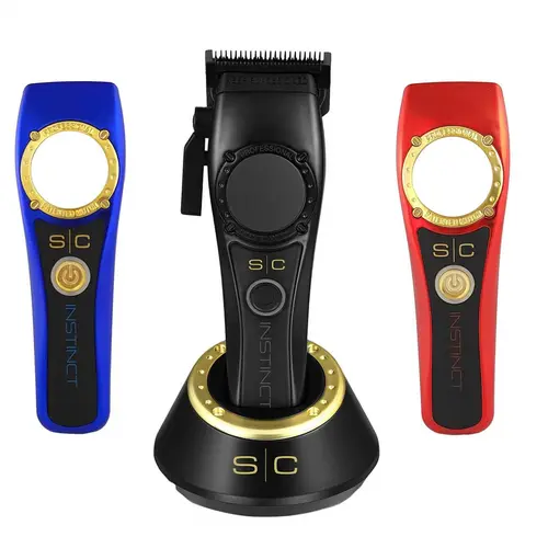 StyleCraft Instinct Professional IN2 Vector Motor Cordless Hair Clipper with Intuitive Torque Control Adjustable Carbon Comfort Clippers Men Barber Equipment 240V Black Diamond Carbon Blades
