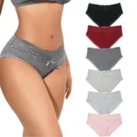 LEVAO Cotton Underwear for Women Breathable Lace Bikini Panties Women's Hipster Underpants S-XL 6 Pack summerwins