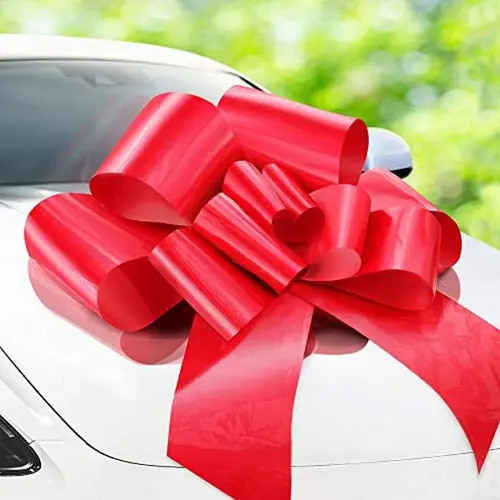 Zoe Deco 30-Inch Red Giant Car Bow, Festive Party Gift Bow, Car Accessories for Birthday Christmas Gifting