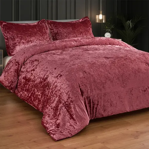 REGENCY HEIGHTS 3-Piece Velvet Luxe Queen Comforter Set - Soft Brushed Microfiber Reverse, Matching Sham for Home Decor, Bedroom Decor, Cozy Setup, Dream Room