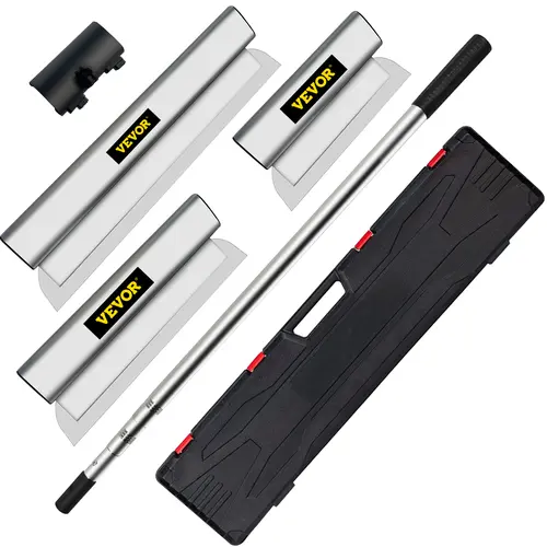 【summerfinds】VEVOR Drywall Skimming Blade Set - 10"+24"+32" European Stainless Steel Blades, 35"-78" Lightweight Aluminum Extension Handle, Putty Taping Wall Smoothing Tool for Gyprock/Wall-Boa, Wallpaper Removal Work Tool & Gadget