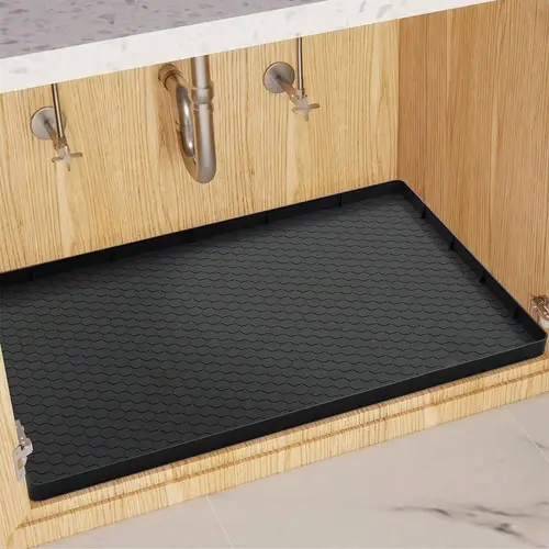 Silicone Sink Bottom Mat, 1 Count Kitchen Sink Waterproof Sink Mat, Cabinet Sink Protector Water Splash Guard for Home Kitchen Dining Room Bathroom