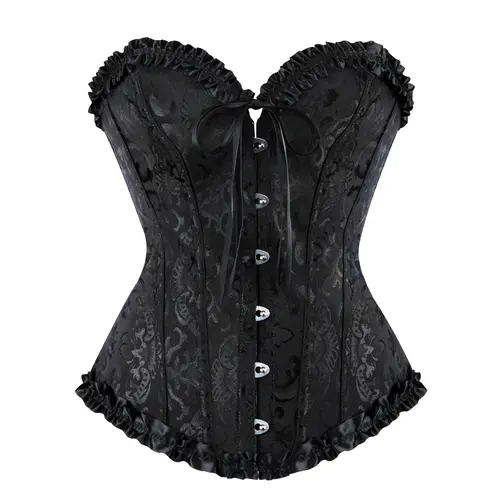 Women's Overbust Corset Top - Lace Push-Up Bodyshaper, Renaissance Pirate Steampunk Design, Plus Size Fashion, Halloween Costume Ideas, Unique Halloween Costume, Lingerie for Women, Fajas Para Mujer, 819AJ-D1