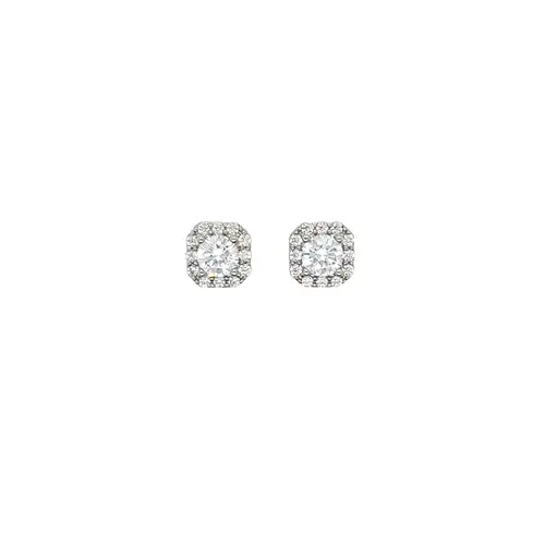 GLD Micro Clustered Diamond Earrings | 18k White Gold Plated with CZ Stones Earrings (Sold in Pairs) Lifetime Guarantee - Perfect Gift #tiktokshopsummersale