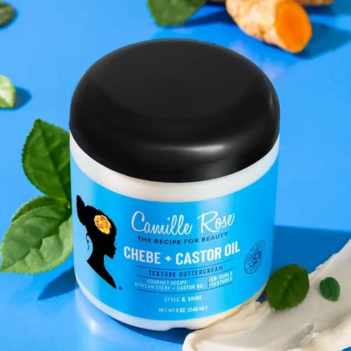 Camille Rose Black Castor Oil + Chebe Buttercream, 8 oz, Hair Buttercream, Moisture & Style Hold