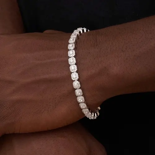 Micro Clustered Tennis Bracelet - 18k White Gold Plated - Lifetime Guarantee, Perfect Gift