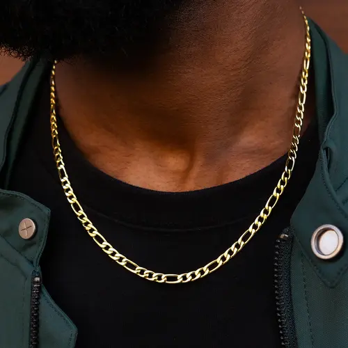 GLD Figaro Link Chain Yellow Gold 4mm | Available in 16-30" Inches Length, Lifetime Guarantee - Perfect Gift #tiktokshopsummersale