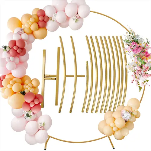 7.2FT Large Smooth Metal Round Balloon Arch Kit - Party Supplies for Wedding, Christmas Celebration, Photo Backdrop Decoration