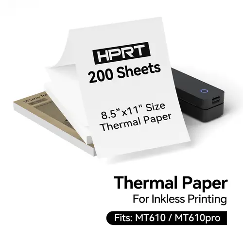 HPRT 8.5x11" Thermal Paper Ream (200 Sheets) - Compatible with iDPRT, PRT Printers, MT610, MT888 Portable Thermal Printer Models,back to school,back to school shopping,back to school haul,college school supplies
