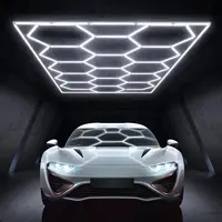 HYPERLITE Hexagon Ceiling Light Set Pack - DIY Hex Grid Fit PC Material Cool White LED Lighting System for Car Detailing Garages, Workshops, Polycarbonate
