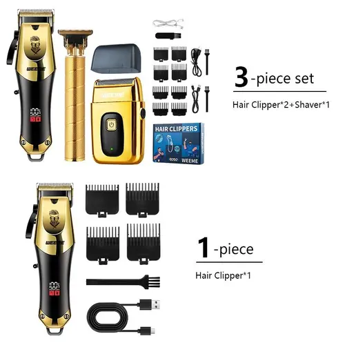 Weeme Electric Shaver Set, USB Rechargeable Trimmer, Includes Limit Comb, Lightweight Portable, Ideal for Travel and Home Use, Shaver Combo