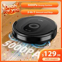 Tikom Robot Vacuum and Mop Combo, 5000Pa Powerful Suction, 150 min, Ultra-Slim, Self-Charging Robot Vacuum Cleaner for Carpet, Pet Hair, Hard Floors, Home Cleaning, APP & Remote Control, G8000 Max