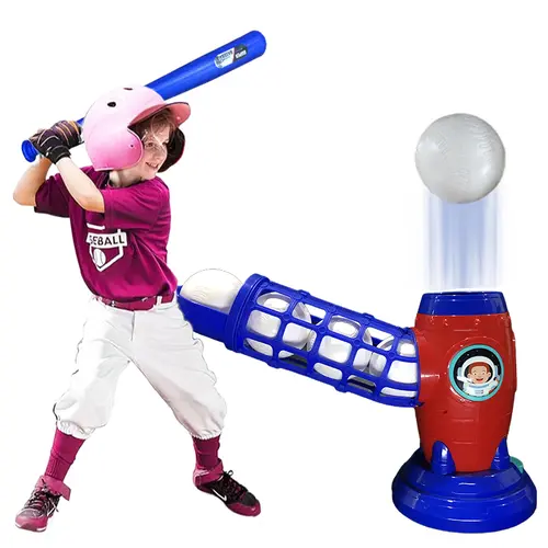[Upgraded] Kids Electronic Baseball Pitching Machine - Bonus 5 Balls (10 Total Included!) - Auto Pitcher Sports Toy, Perfect Holiday Gift