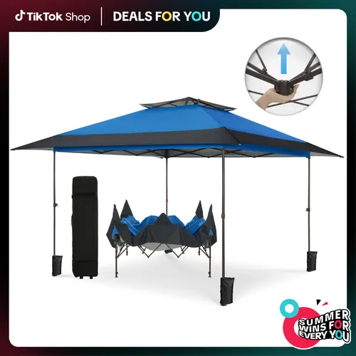 PHIVILLA Easy Set-up 13x13ft Pop-Up Canopy Gazebo Outdoor Tent 169 sq.ft Sun Shade Folding Design, Instant Portable Canopy Tent Outdoor Gazebo with Roller Bag,