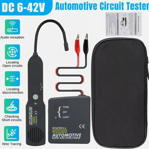 Automotive Circuit Tester - DC 6-42V Tracer Wire Short/Open Finder, Mechanic Diagnostic Tool with Buzzer Fault Alert, Automotive Continuity & Car Voltage Tester, Car Accessory