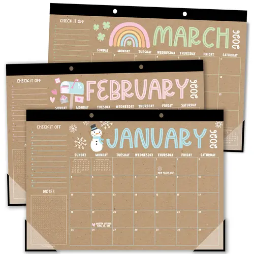 Hadley Designs 2026-2027 18-Month 11x17 in Desk Calendar - Teacher Planner, Office Accessories, Office Stationery, Monthly Grids, 18-Month Layout for Back to School Planning