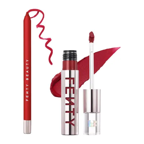 Fenty Beauty Icon Lips Duo: Trace’d Out Pencil Lip Liner + Fenty Icon Velvet Liquid Lipstick