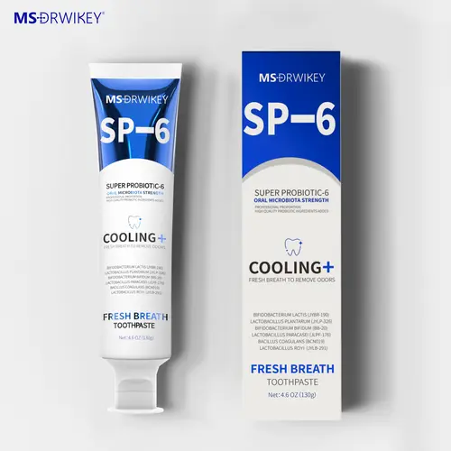 MSDRWIKEY Probiotic Mint Toothpaste - Oral Care Self Care Product for At Home Dental Use, Remove Odors, Minty Fresh Burst, Dual Protection, Fresh All Day