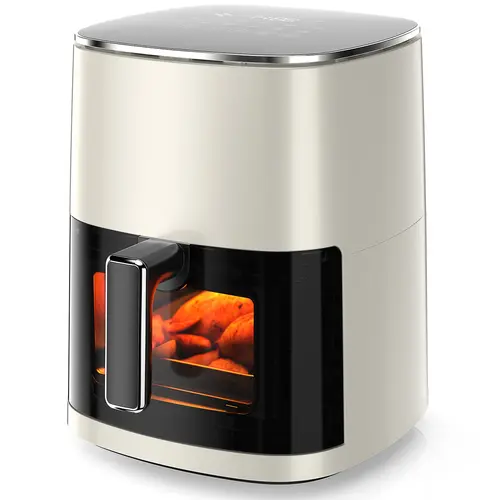 Sweet Furniture F Air Fryer 6 Quart Capacity with Window Square Air Fryer 12-in-1 Air Fry, Roast, Reheat, Dehydrate, Bake, Steam with 400F