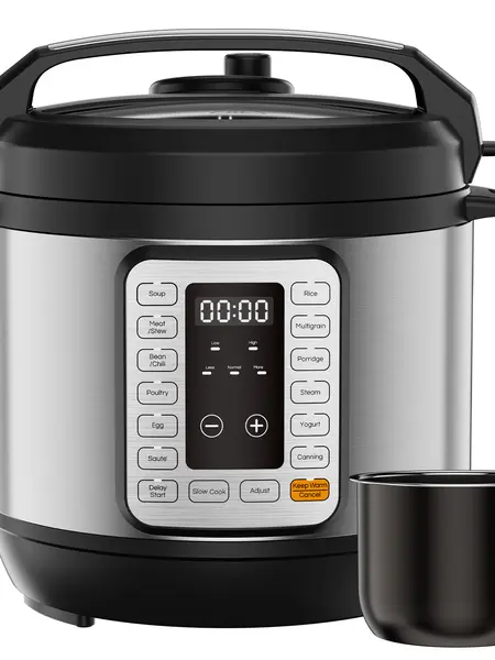 9-in-1 Electric Pressure Cooker 6 Quart, Steamer, Yogurt Maker, Rice, Egg Cooker, Multi-Functional Smart Pot, Stainless Steel