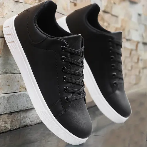 Men's Casual Lace Up Low Top Sneakers, Fashion Comfortable Breathable Non-slip Sneakers, Male All-match Round Toe Shoes for Daily Wear