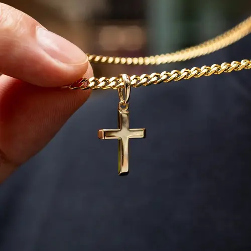 GLD Micro Simple Cross Pendant | 18k Yellow Gold, Lifetime Warranty, Ideal Everyday Accessory - Perfect Gift (Chain Not Included) #TikTokShopBackToSchool