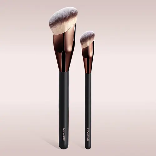 MAANGE Professional Facial Brush Set, Face Makeup Brushes, 2 Counts Foundation Brush & Concealer Brush, Makeup Tools with Soft Fiber for Easy Carrying, Suitable for Travel