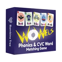 WOWELs Phonics and Vowel Sounds Card Game - Learn to Read Kindergarten 1st 2nd Grade Learning - Short and Long Vowel Matching Game 2-8 Players