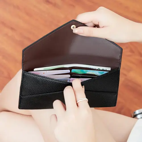 2025 New Style Solid Color Long Wallet, Pu Leather Zipper Wallet Design for Women & Men, Casual Trendy Versatile High-quality Durable Fashionable Wallet for Daily Travel Work Commute, Rfid Shielded Wallet, Rfid Protected Wallet