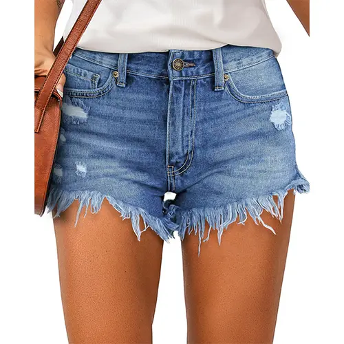 Luvamia Women's High Waisted Denim Shorts Frayed Raw Hem Ripped Jeans Shorts Fit Bottoms Casual Summer Outfits,back to school shopping