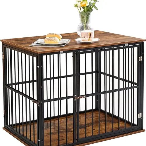 Made4Pets Multi-Use Steel Frame Dog Crate Furniture - Heavy-Duty, Chew-Resistant Kennel with Washable Cushion, Ventilation, Modern Small Dog Side End Table Enclosure