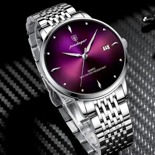 Men's Business Fashion Round Dial Stainless Steel Strap Quartz Watch, Analogue Quartz Watch, Business Fashion Watches, Durable Watch, Fashion Watch for Party, Daily Clothing Decor, Trendy All-match & Exquisite Watch for Gift without Box