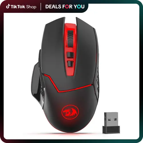 Redragon M690-1 2.4GHz Wireless Gaming Mouse - Black, 8 Buttons (2 Side Buttons), 2400 DPI with DPI Shifting, Ergonomic Design, Computer Peripherals, PC Accessories, Work from Home/Library Desk Accessory, Teen Boy Gift
