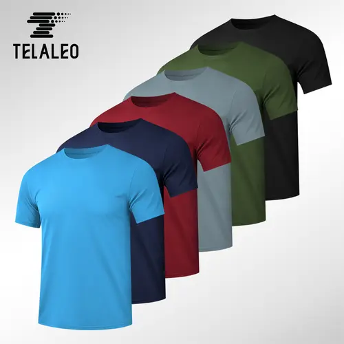 TELALEO 6 value pack Workout Shirts for Men Short Sleeve Athletic Active Tops Quick Dry Crew Neck T Shirt for Running Gym Tees gymshirts dealsforyoudays outdoorfun,travel essentials,camping essentials