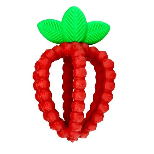 RaZberry Bites Teething Toy - Soft Silicone Teether with Patented Bumps for Soothing Gums & Emerging Teeth, Suitable for Ages 3 Months+